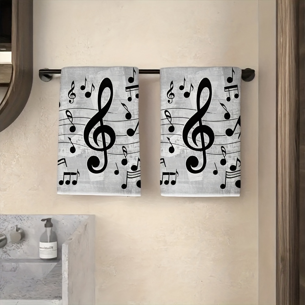 Home Cooking Is The Best - 2/4/6Pcs, Kitchen Towels with Musical Symbols,