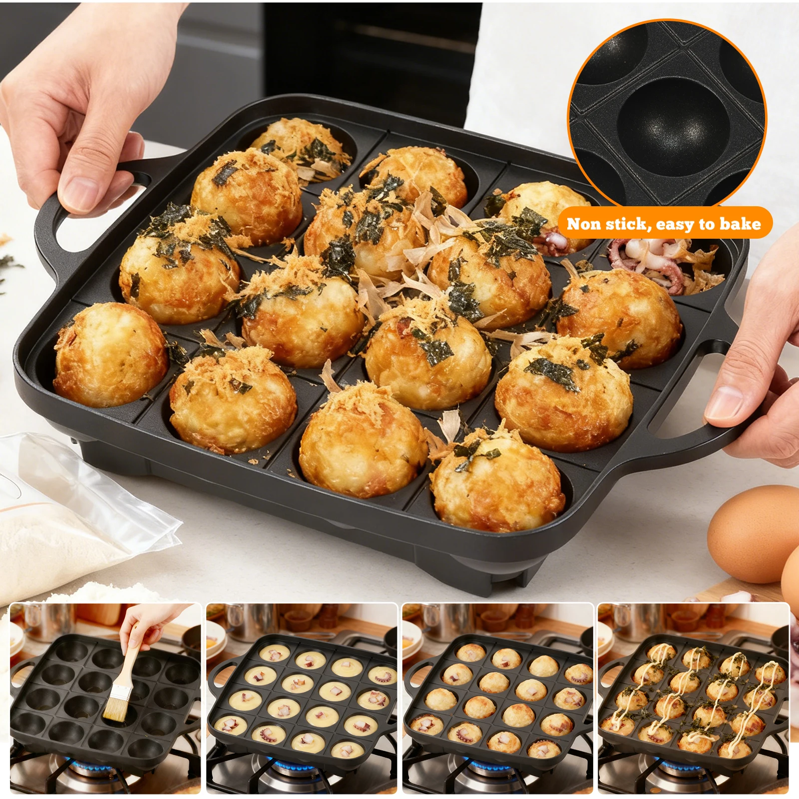 16 Holes Takoyaki Pan Cast Alu - Takoyaki Pan Cast 评论和价格