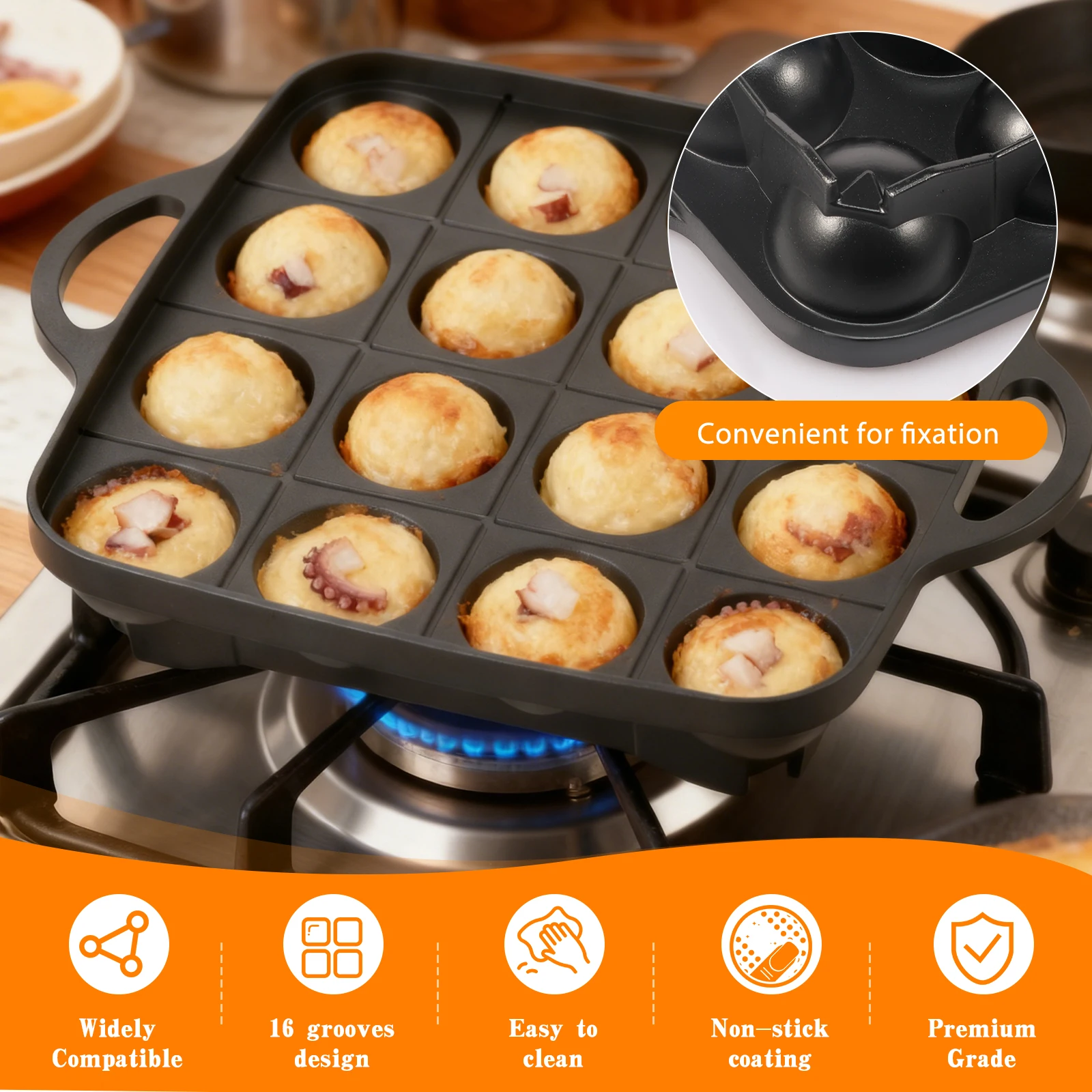 16 Holes Takoyaki Pan Cast Alu - Takoyaki Pan Cast 评论和价格