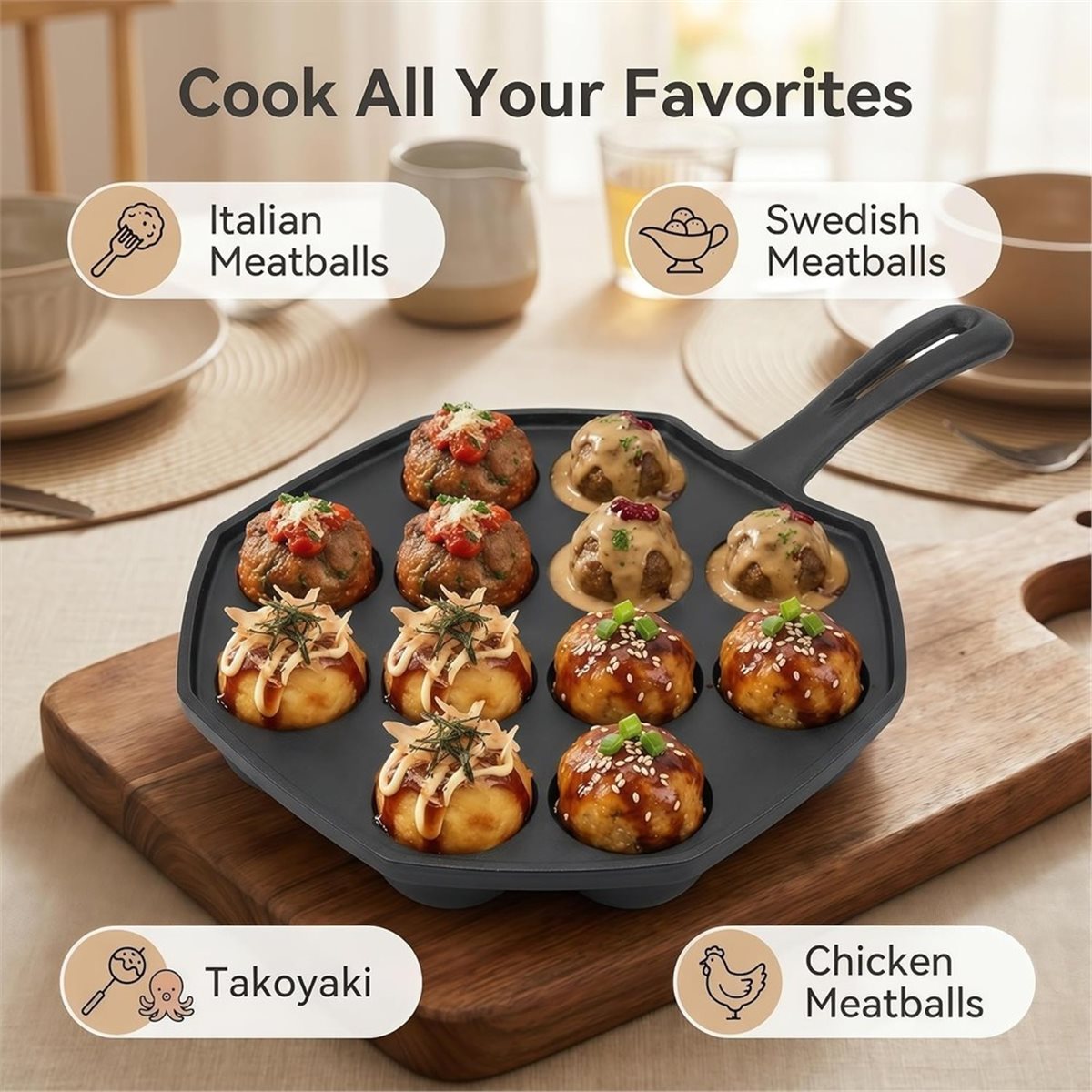 Cast Iron Takoyaki Pan 12 Hole - Takoyaki Pan Cast 评论和价格