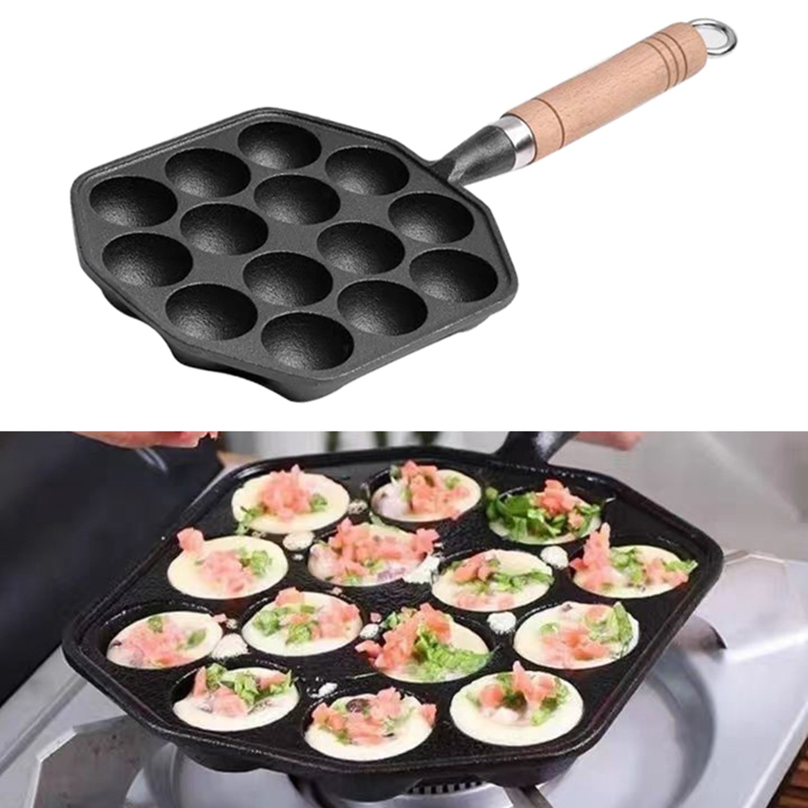 Pancake Ball Baking Mold Tray  - Takoyaki Pan Cast 评论和价格