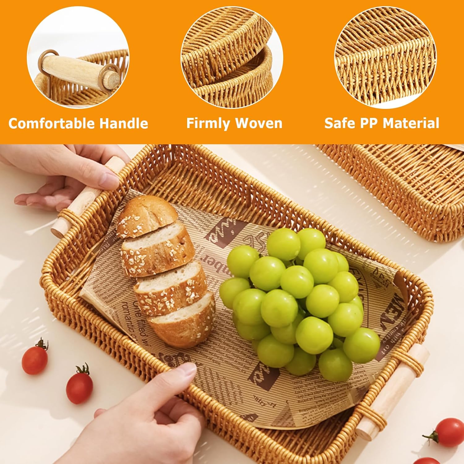 Wicker Tray Rectangular Rattan - Home Cooking Recipes 评论和价格