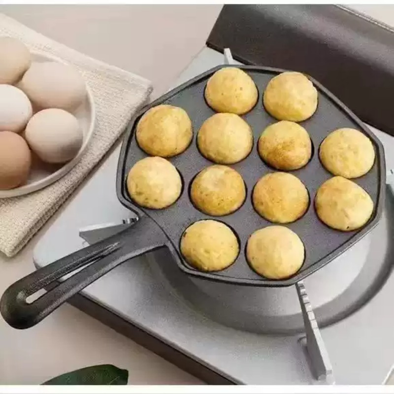Cast Iron Non-Stick Egg Pan (U - Takoyaki Pan Cast 评论和价格