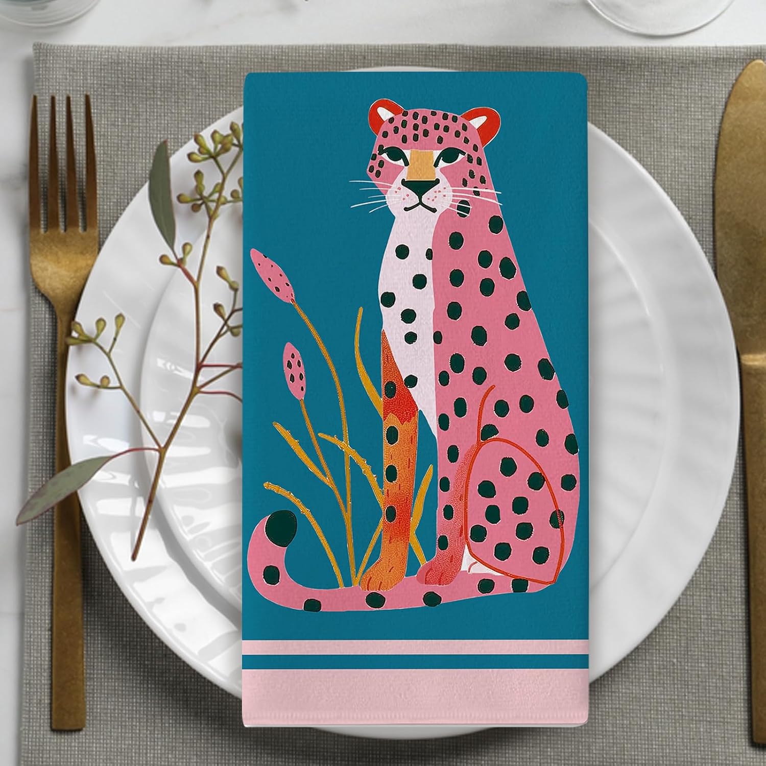 2Pcs, Pink and Blue Leopard Ki - Home Cooking Is The Best 评论和价格