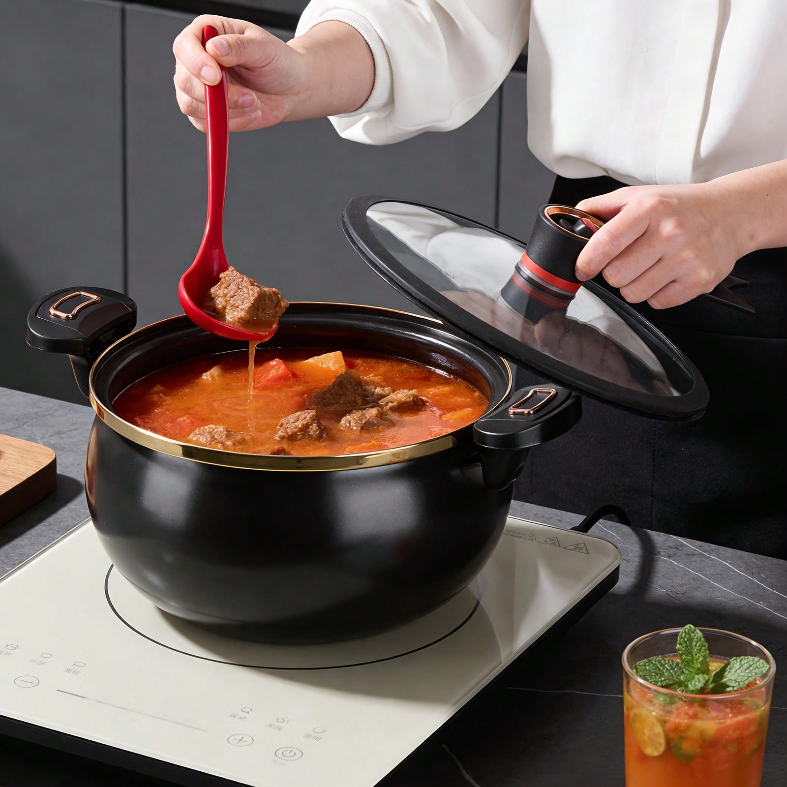 1Pc Large 8.45QT Non-Stick Ste - Home Cooking Fast Foods 评论和价格