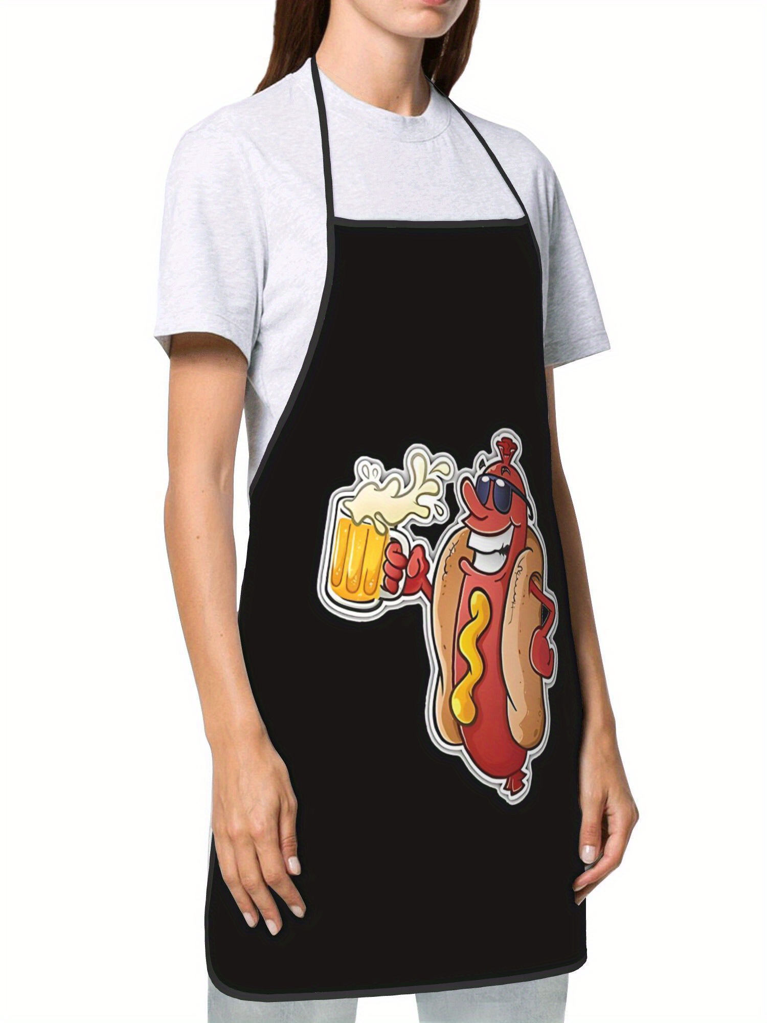Hot Dog Pattern Print Apron, F - Home Cooking Fast Foods 评论和价格