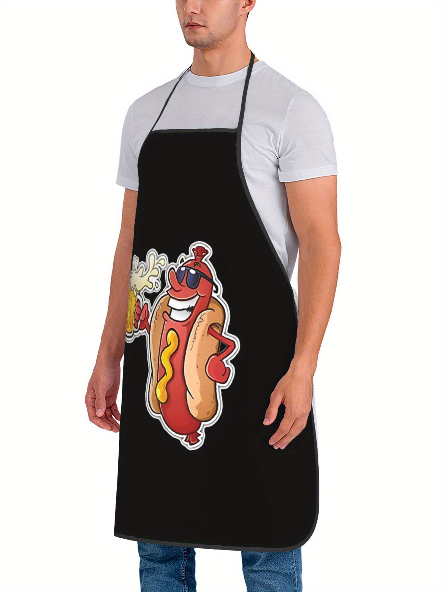 Hot Dog Pattern Print Apron, F - Home Cooking Fast Foods 评论和价格