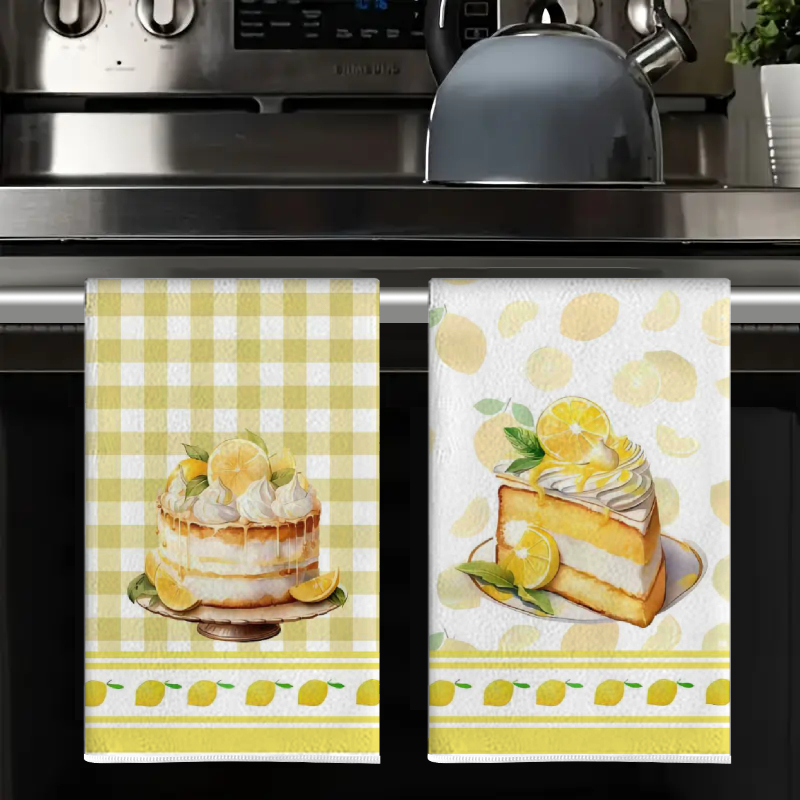 2Pcs, Yellow Kitchen Towels, 4 - Home Cooking Is The Best 评论和价格