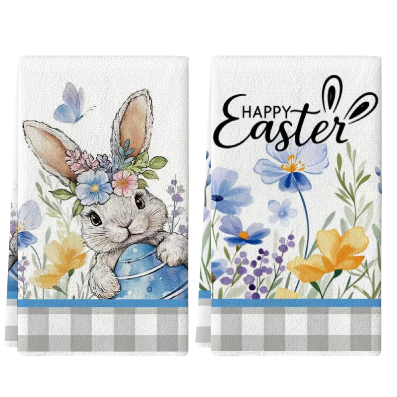 2Pcs, Easter Gray Checkered Ra - Home Cooking Is The Best 评论和价格
