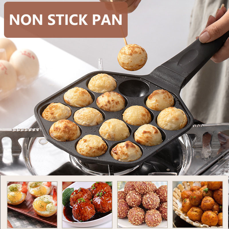 12/14 Hole Takoyaki Pan Wooden - Takoyaki Pan Cast 评论和价格