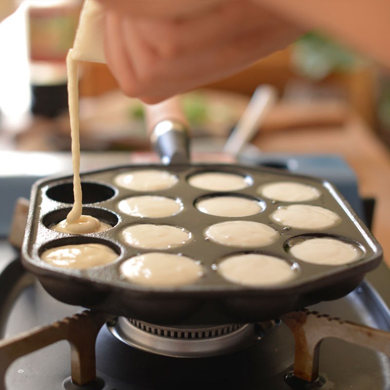12/14 Hole Takoyaki Pan Wooden - Takoyaki Pan Cast 评论和价格